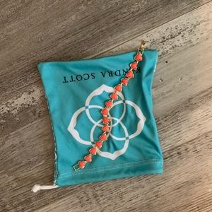 Kendra Scott gold and coral bracelet